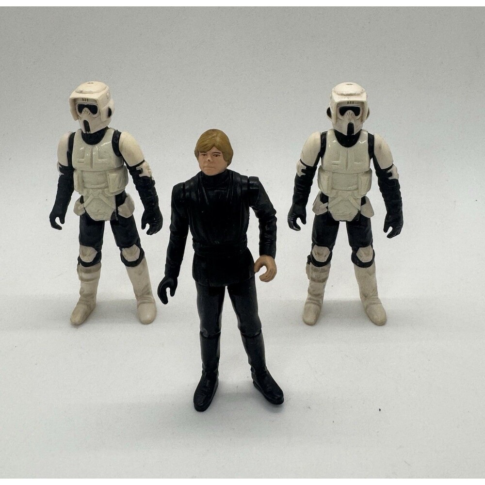 83s Star Wars Biker Scout & Luke Skywalker Action Figure Lot Return of the Jedi